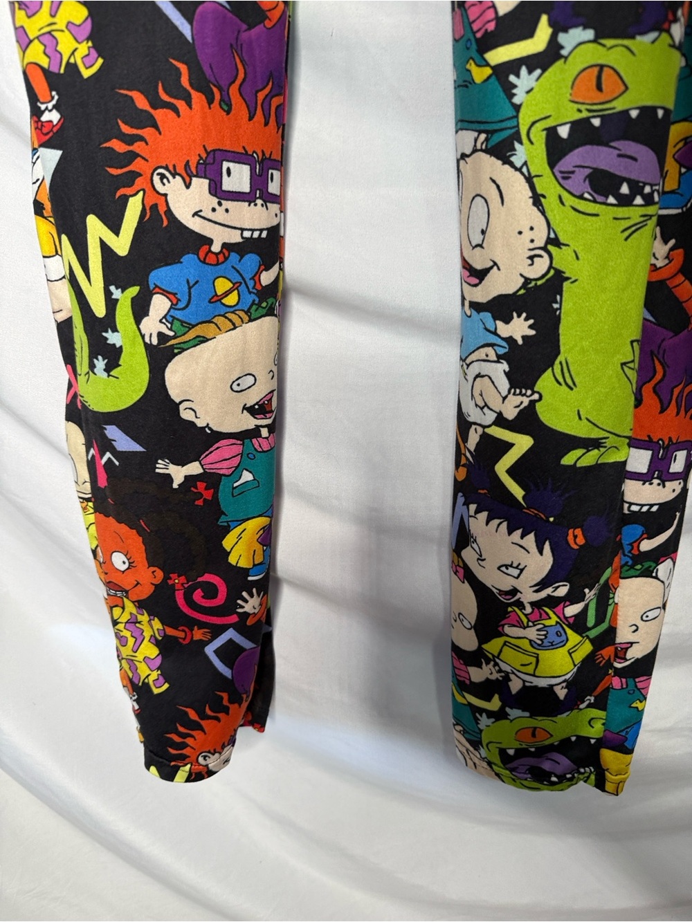 Womens Black Multicolor RUGRATS-Print One-Piece Pajama - Picture 3 of 8
